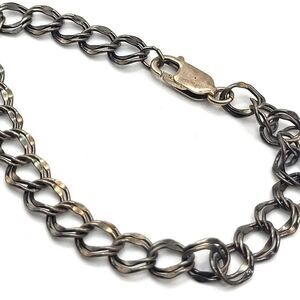 Chunky Sterling Silver Anodized Chain Bracelet 7.5in 5.57g